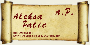 Aleksa Palić vizit kartica